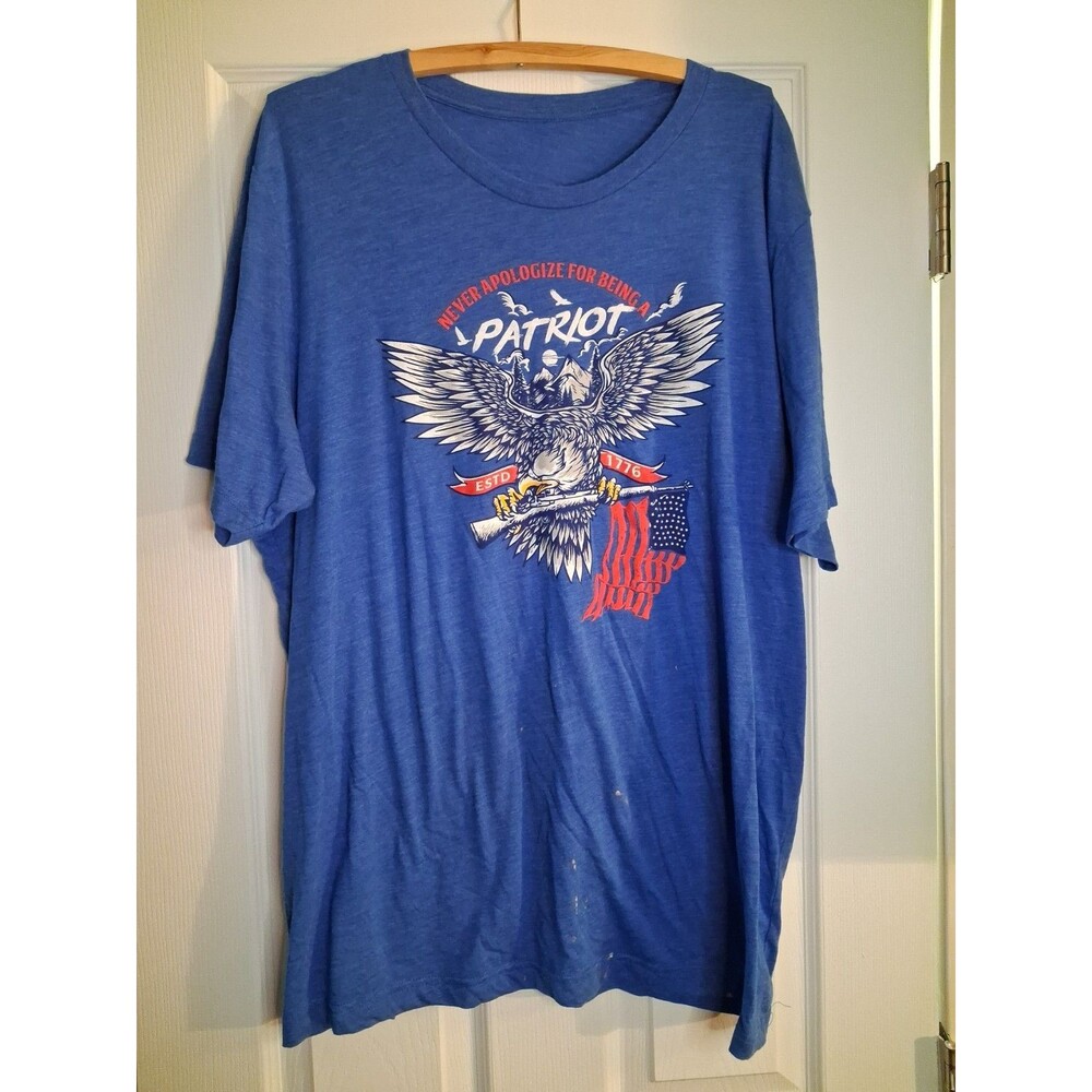 Nine Line Apparel Never Apologize For Being A Patriot Blue Graphic Tee Mens 2XL